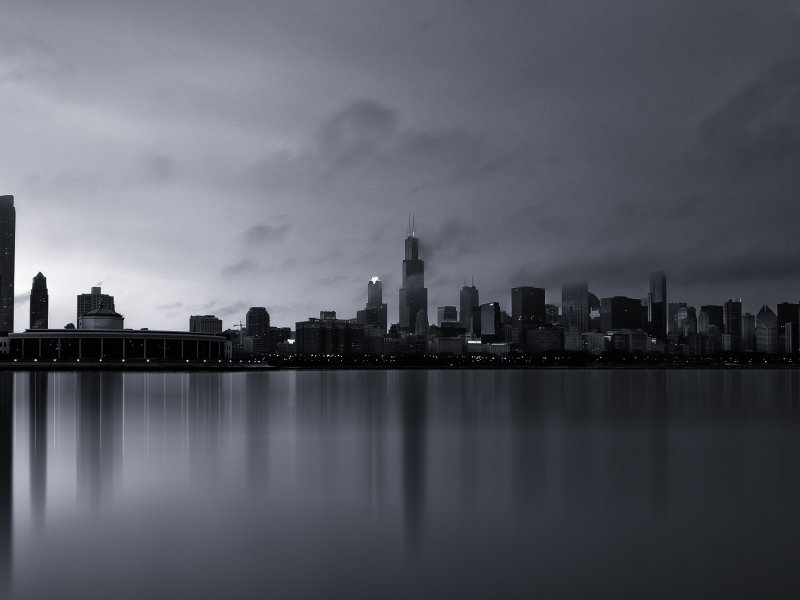 здания, чикаго, сша, chicago, туман, америка, мичиган