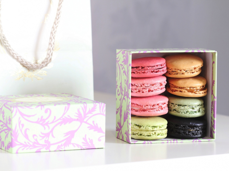 печенье, macaron, подарок, коробка, сладости, десерт