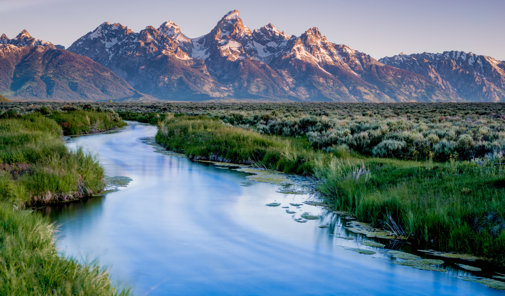 lake, wyoming, mountains, grand teton national park, usa, национальный парк