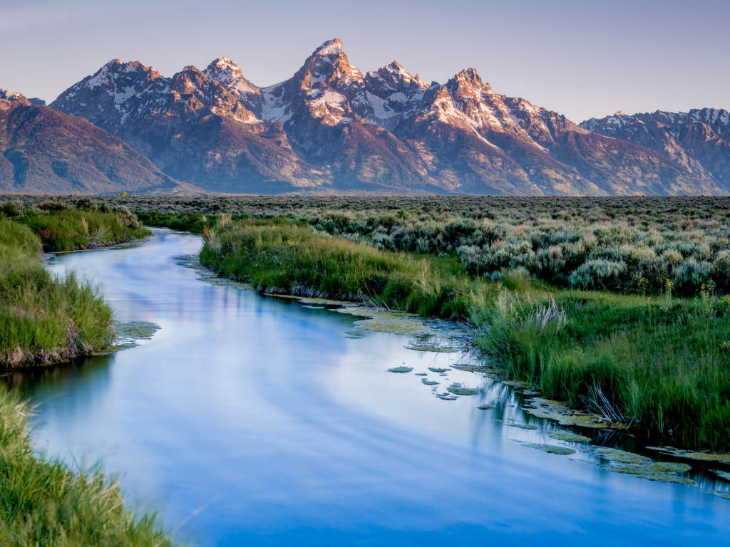 lake, wyoming, mountains, grand teton national park, usa, национальный парк