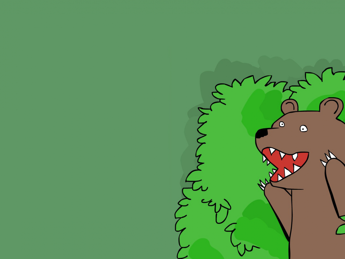 медведь, шаблон, зелень, лес, комикс, крик