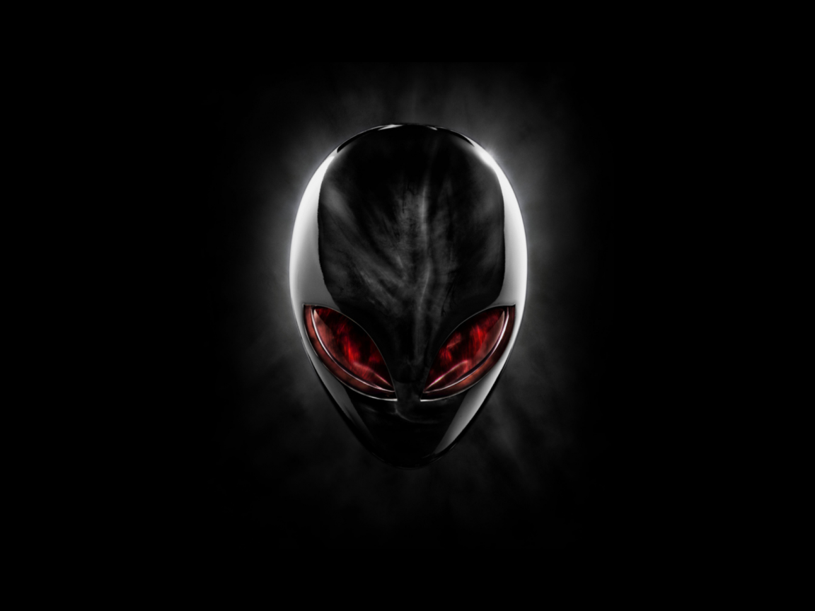 alienware, alien, head, красный, red, dell, голова