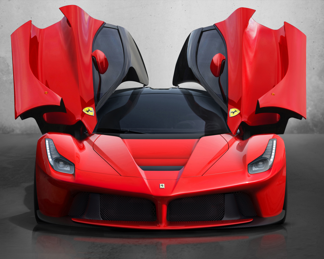 вид спереди, laferrari, ferrari, 2013, передок, открытые двери