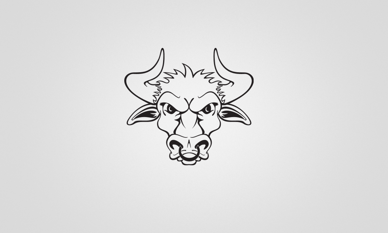 bull, бык, рога, минимализм