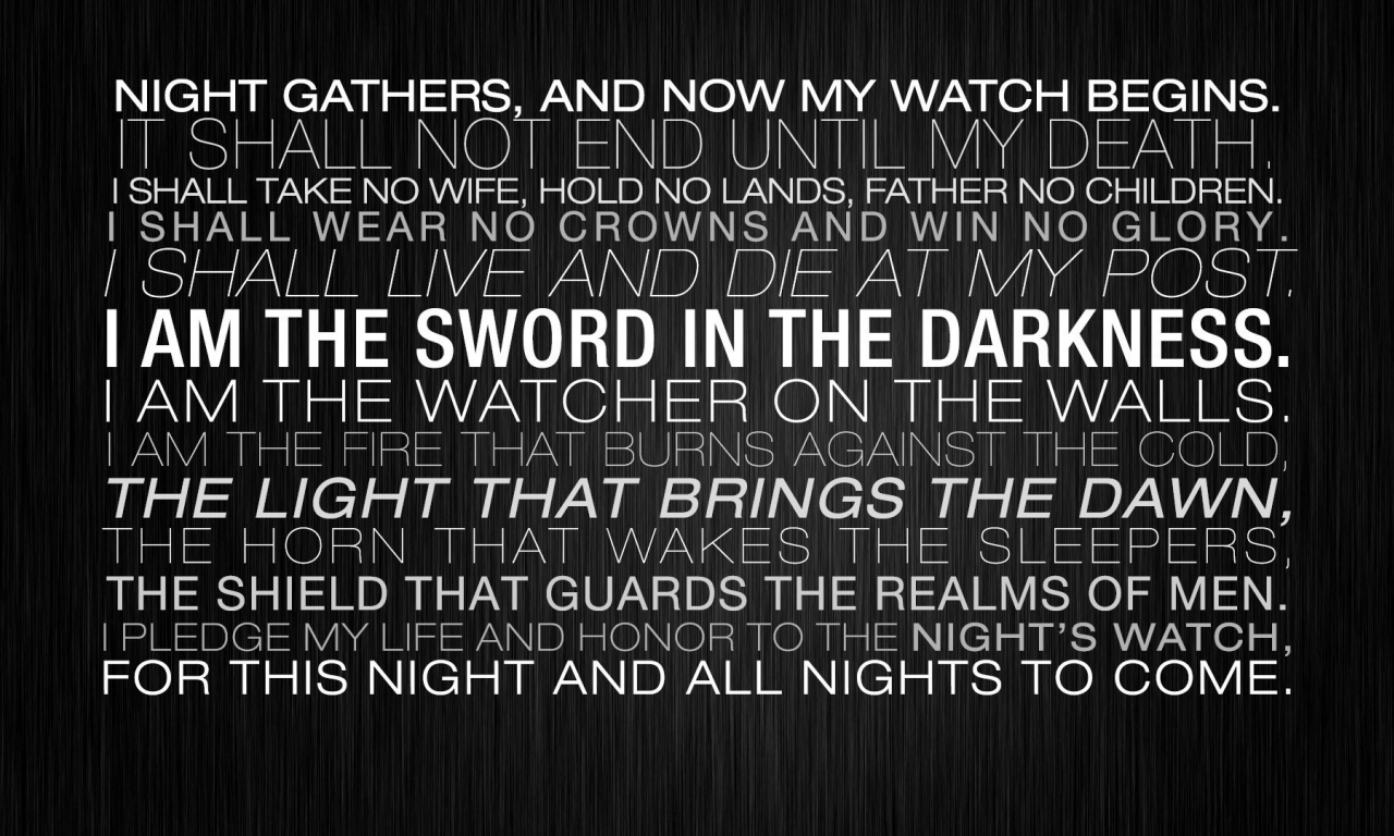 come, light, honor, walls, night, guards, father, game of thrones, death, live, sword, glory