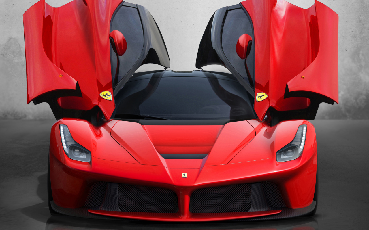 вид спереди, laferrari, ferrari, 2013, передок, открытые двери