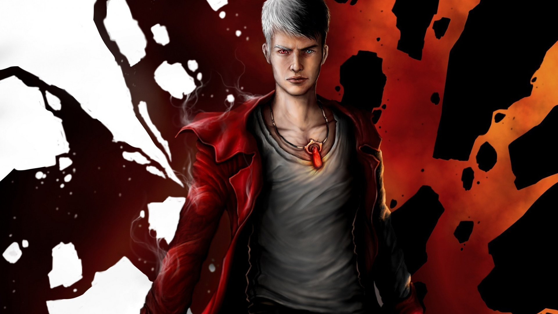 dante, разные глаза, парень, арт, devil may cry, кулон