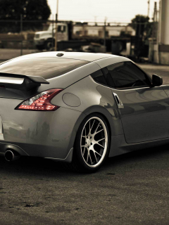 silvery, 370-z, nissan, задняя часть, ниссан, серебристьй