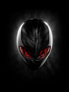 alienware, alien, head, красный, red, dell, голова