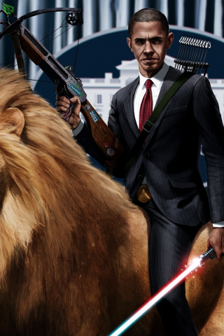 lion, lightsaber, crossbow, obama, president