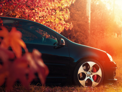 golf, машина, autumn