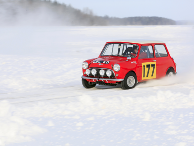 зима, мини купер, mini, mini cooper, фары, красный, снег, rally 