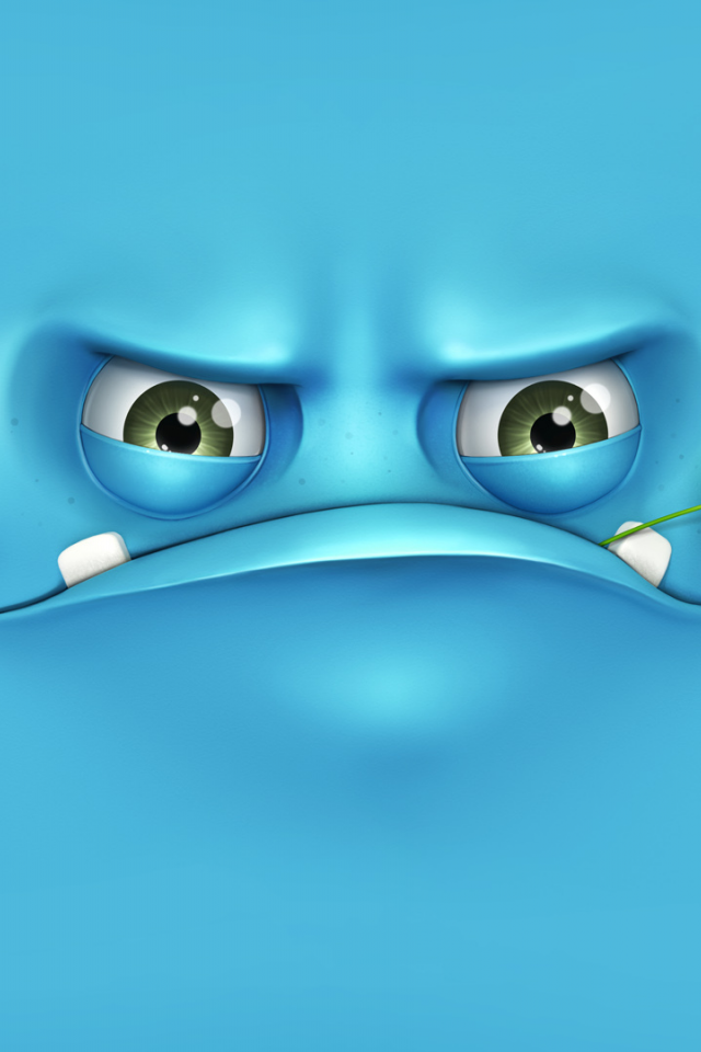 лицо, сердитое, melaamory, синий фон, ветка, grumpy