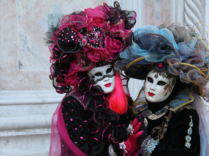 костюмы, маски, карнавал, венеция