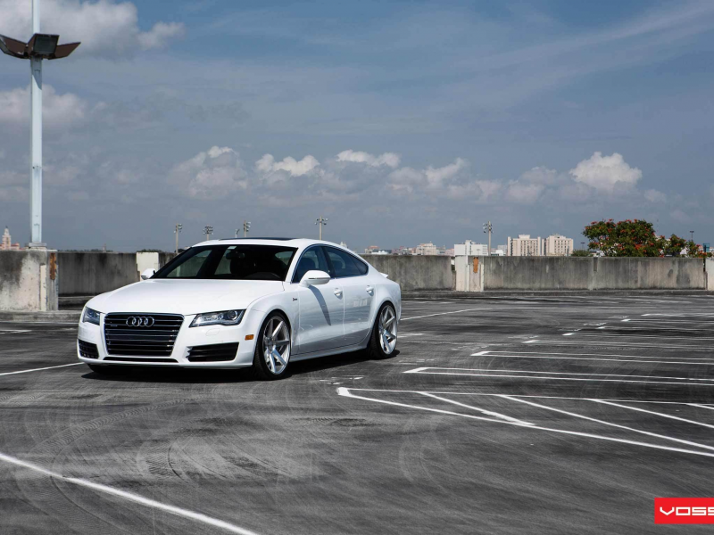 white, белая, audi, a7, тюнинг, ауди, а7, машина, vossen, tuning