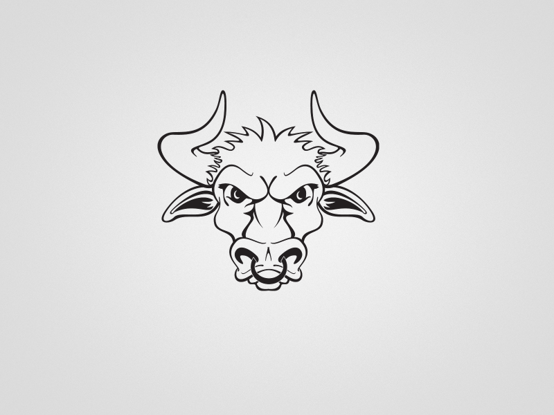 bull, бык, рога, минимализм