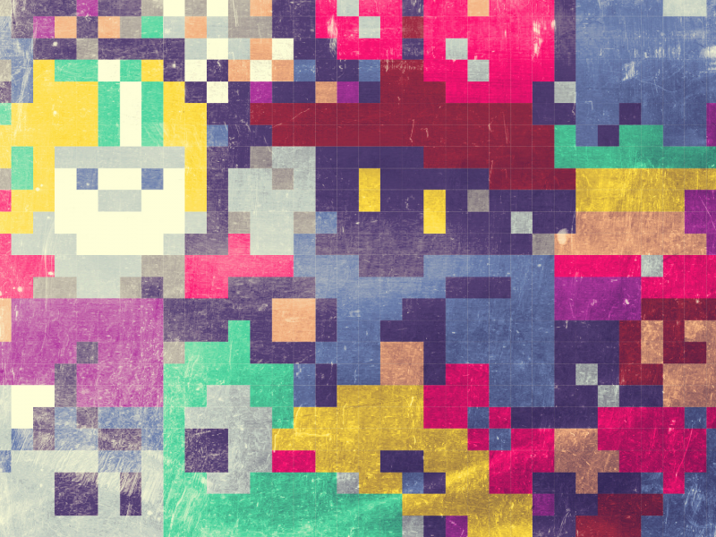 разноцветные, abstraction, мозаика, квадратики, текстура