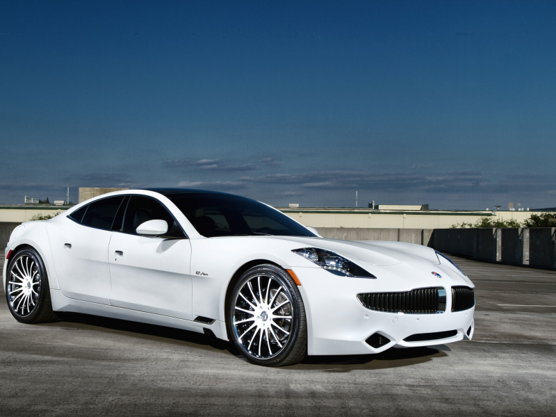 белый, fisker, karma, карма, parking, sky, white, фискер, парковка