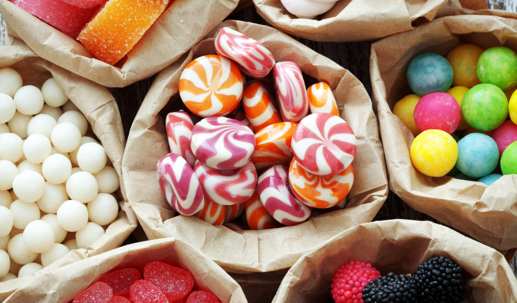 сладости, леденцы, разноцветные, конфеты, ассорти