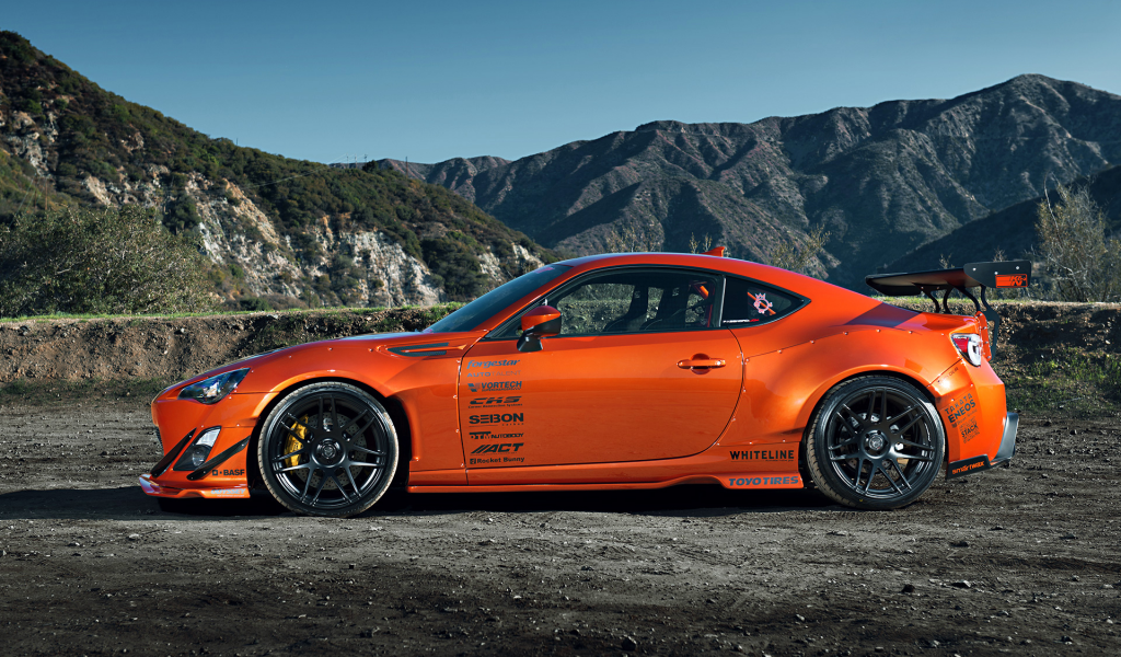 style, 86, wheels, widebody, spoilers, fr-s, tuning, scion, mountain, orange, rims, toyota