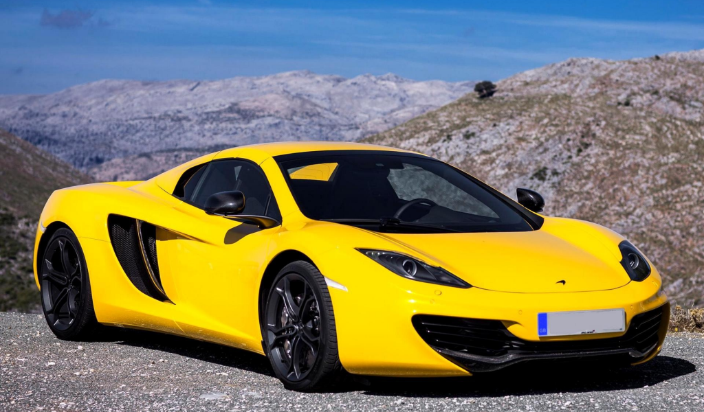 new, yellow, автомобиль, обоя, mp4-12c, spyder, 2012, car, wallpapers, mclaren