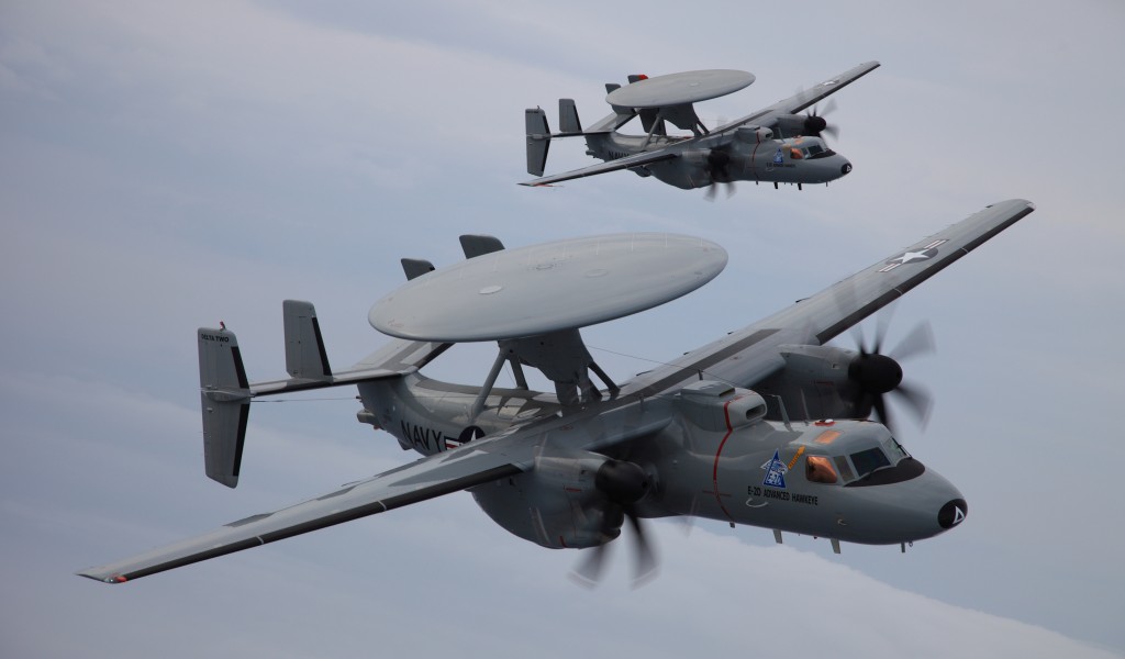 e-2d, самолет дрло, advanced hawkeye, northrop grumman, облака, пара