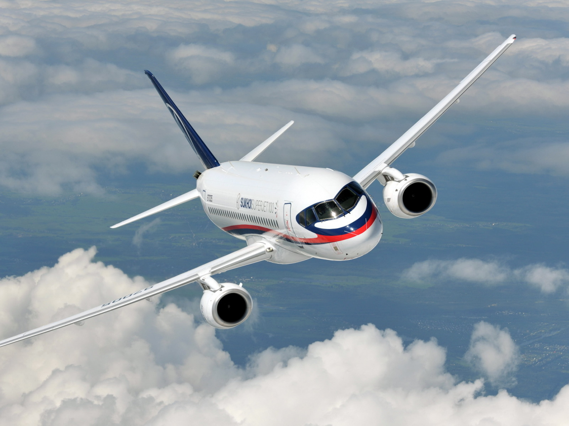 самолёт, superjet 100, sukhoi, небо