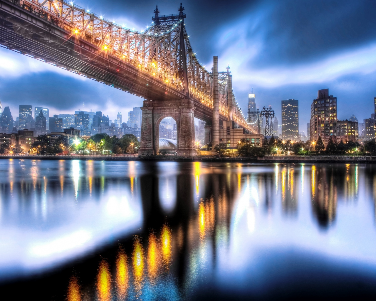 manhattan, new york city, roosevelt island, queensboro bridge, nyc, usa, east river