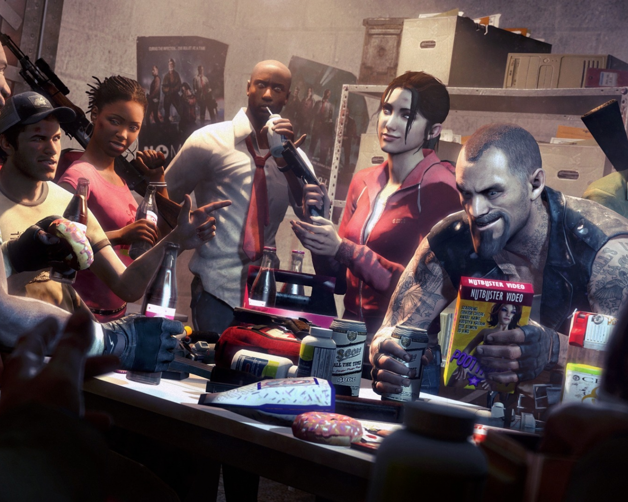 nick, ellis, francis, left 4 dead , louis, rochelle, zoey, bill, coach