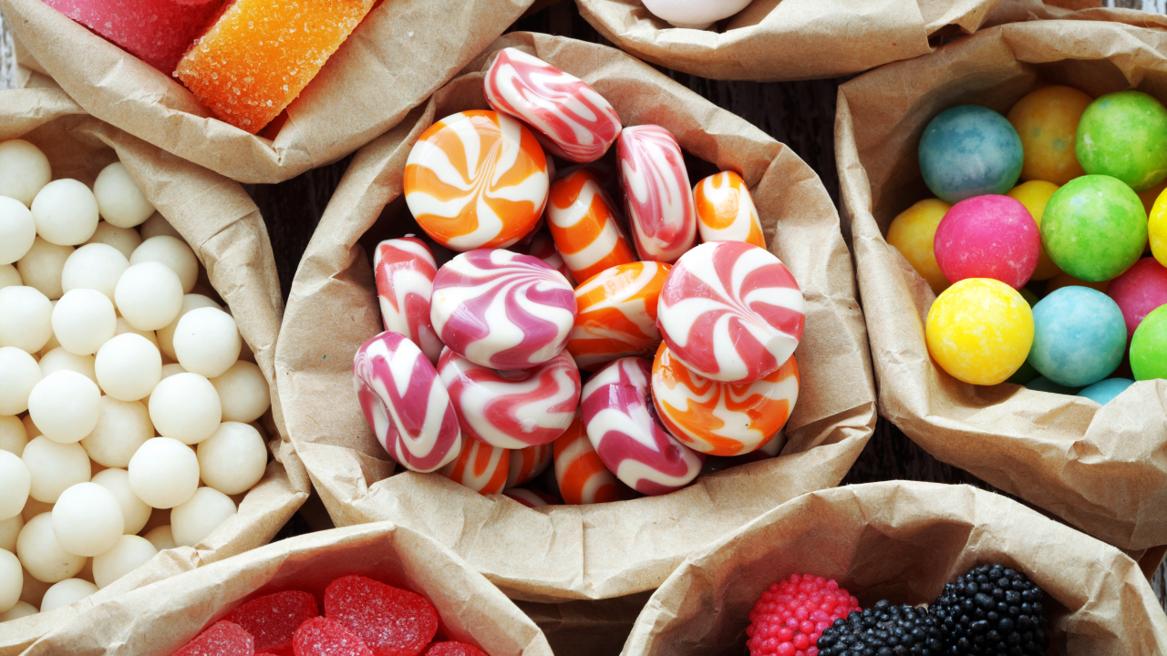 сладости, леденцы, разноцветные, конфеты, ассорти