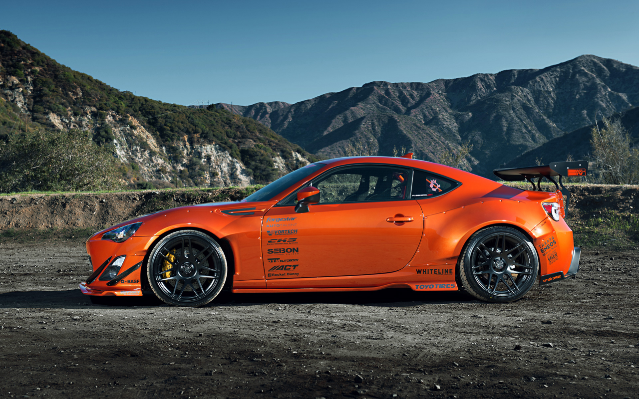 style, 86, wheels, widebody, spoilers, fr-s, tuning, scion, mountain, orange, rims, toyota