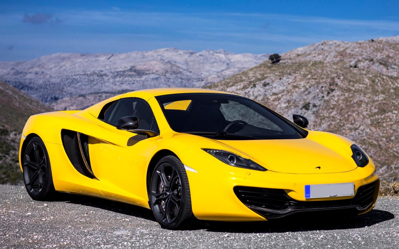 new, yellow, автомобиль, обоя, mp4-12c, spyder, 2012, car, wallpapers, mclaren