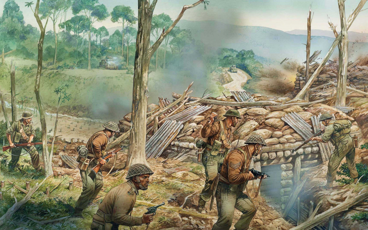 1944г., солдаты, арт, битва, переломное, апрель, кохимская