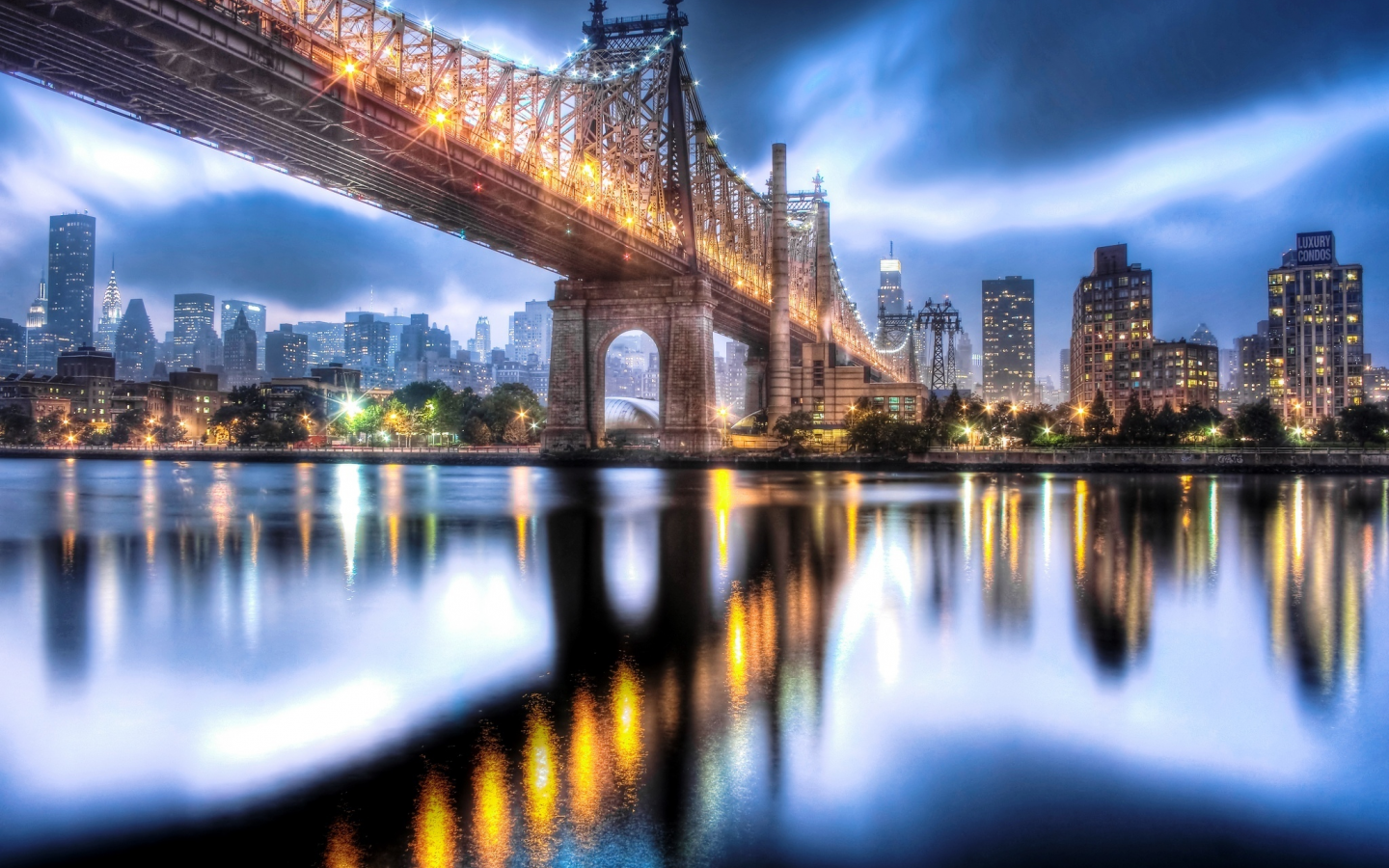 manhattan, new york city, roosevelt island, queensboro bridge, nyc, usa, east river