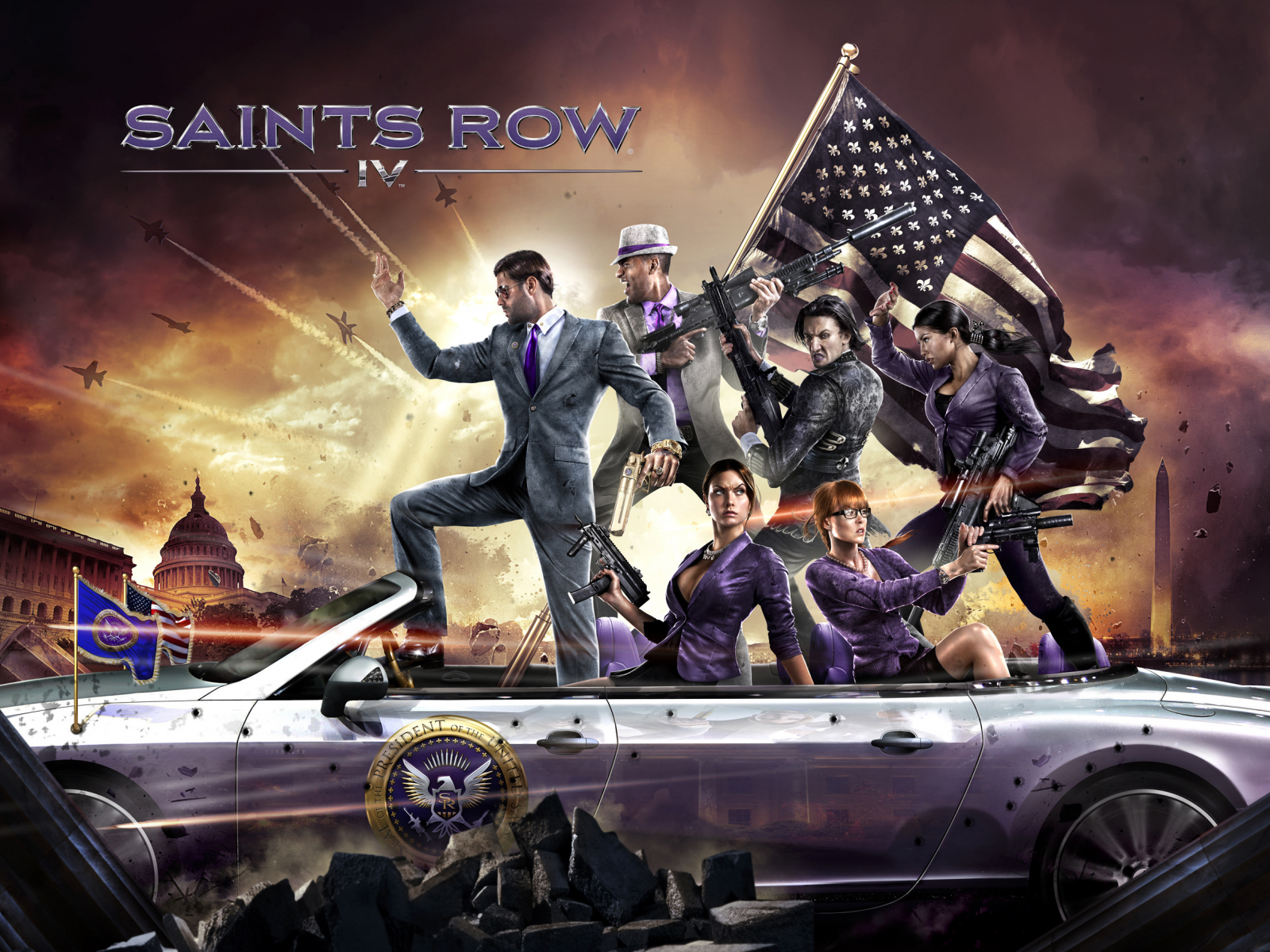 тачка, saints row 4, оружие, washington, персонажи, deep silver, флаг