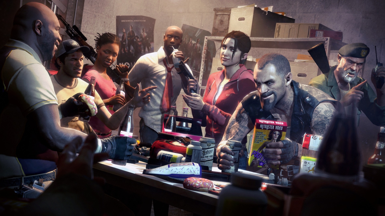 nick, ellis, francis, left 4 dead , louis, rochelle, zoey, bill, coach