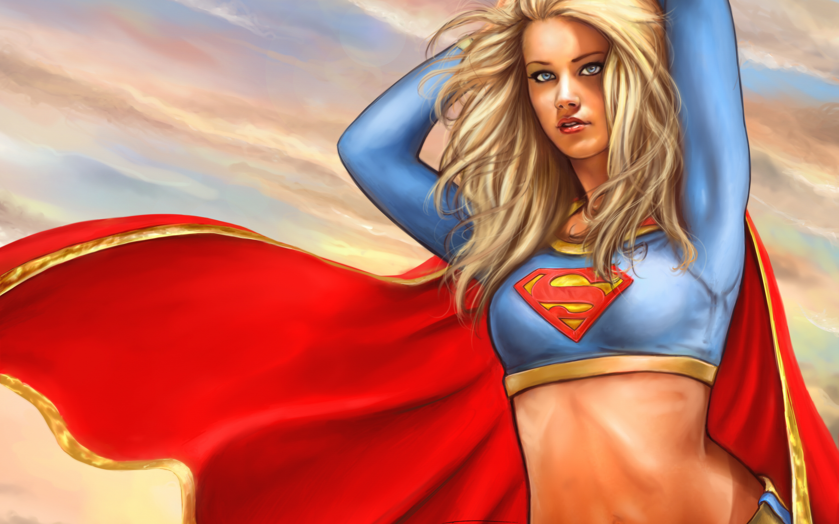 marvel, супергерой, supergirl, арт, девушка, dc comics, взгляд