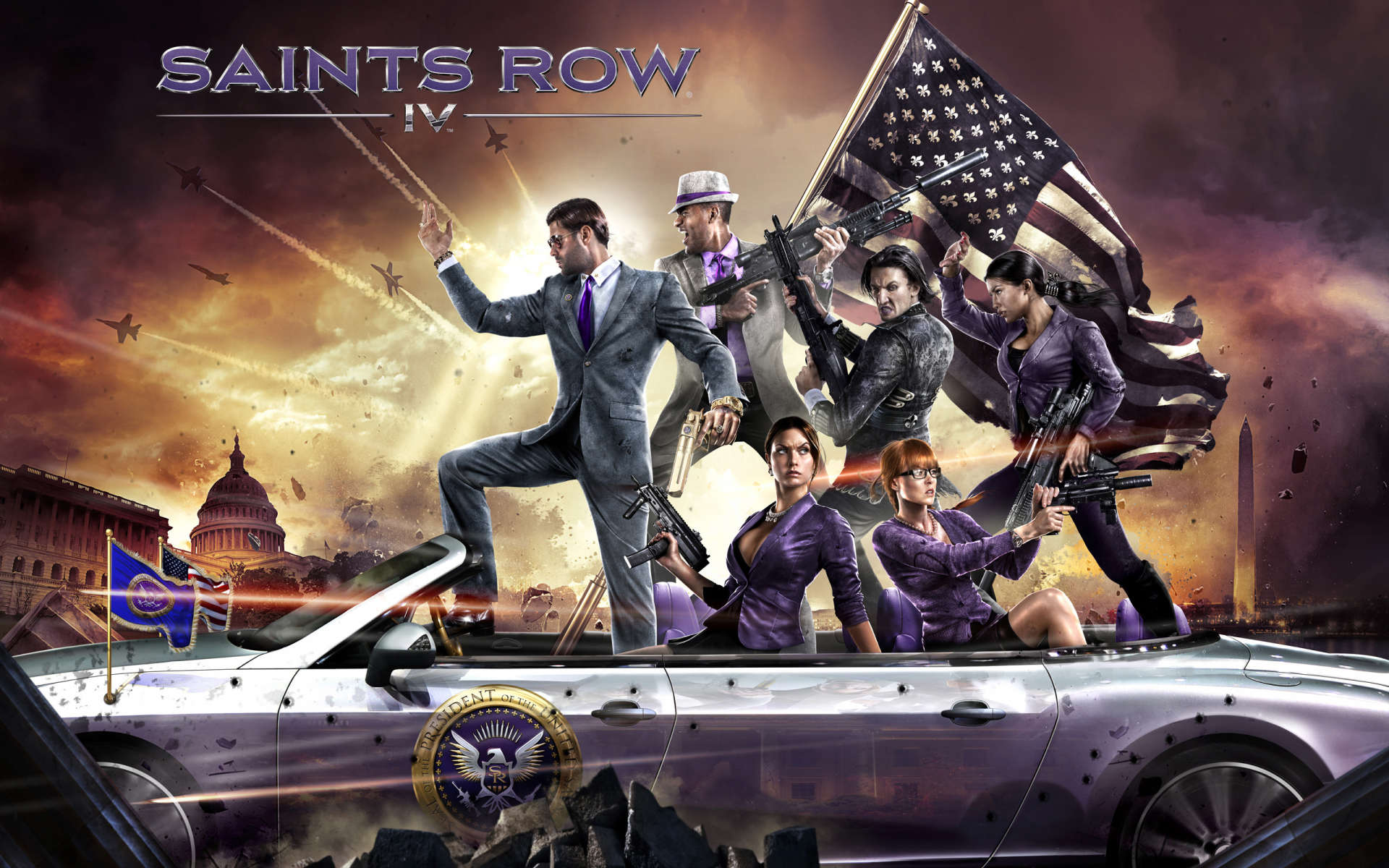 тачка, saints row 4, оружие, washington, персонажи, deep silver, флаг