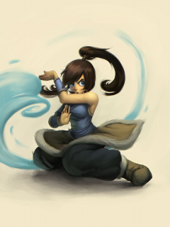 korra, фон, арт, девушка, вода