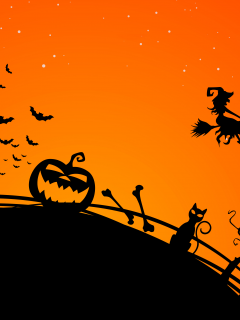 scary city, halloween, creepy, vector, horror, midnight , bat, witch ghost, trees, evil cat