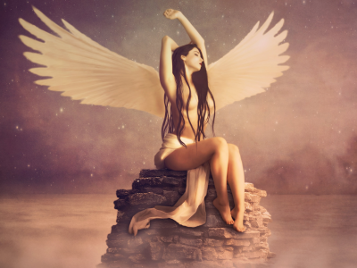 девушка, ангел, фантастика, jennifer gelinas, поза, крылья