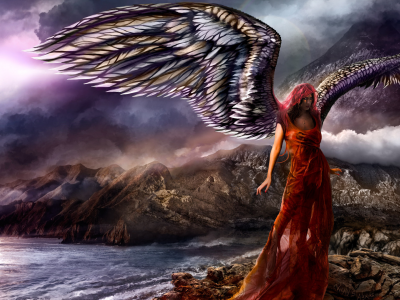 девушка, ангел, фантастика, vitaly s. alexius, крылья