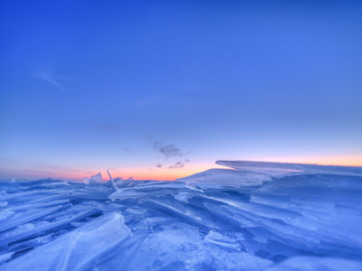 швеция, лед, льдины, утро, озеро, небо, голубое, зима