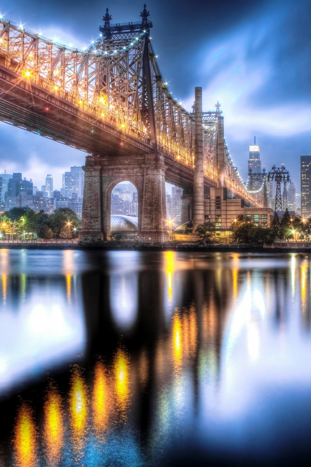 manhattan, new york city, roosevelt island, queensboro bridge, nyc, usa, east river