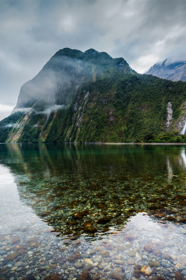 озеро, камни, дно, новая зеландия, new zealand, горы