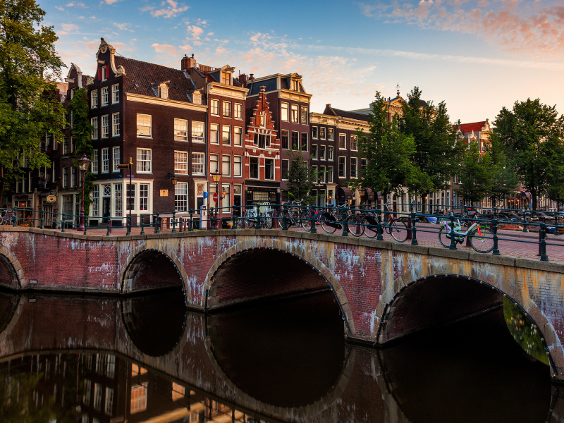 amsterdam, мост, город, нидерланды, nederland, амстердам