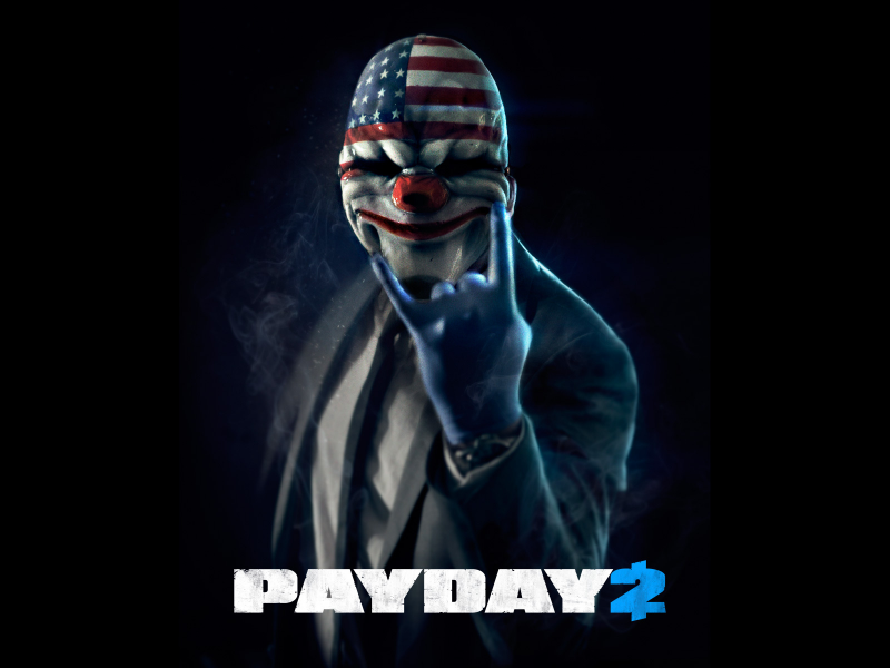 payday 2, маска, ограбление, черный фон