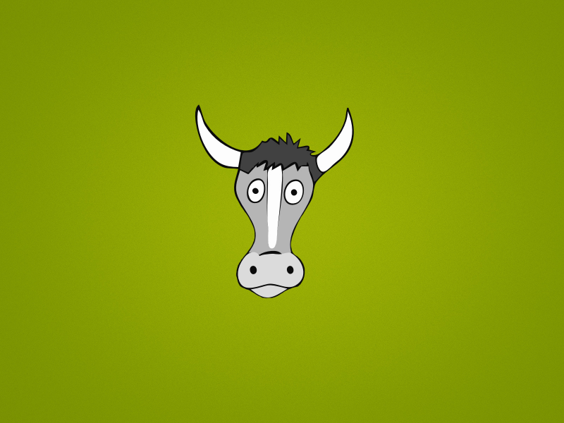 голова, рога, зеленый фон, глазастая, корова