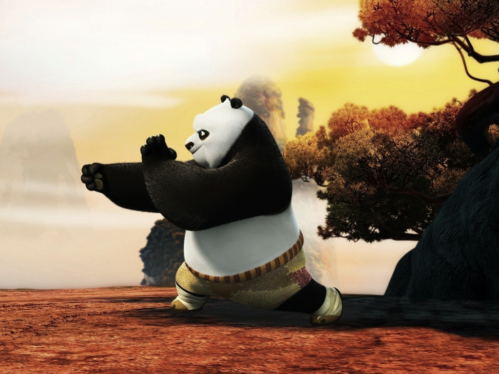 kung fu panda, мультфильм, по, кунг фу панда, панда, po