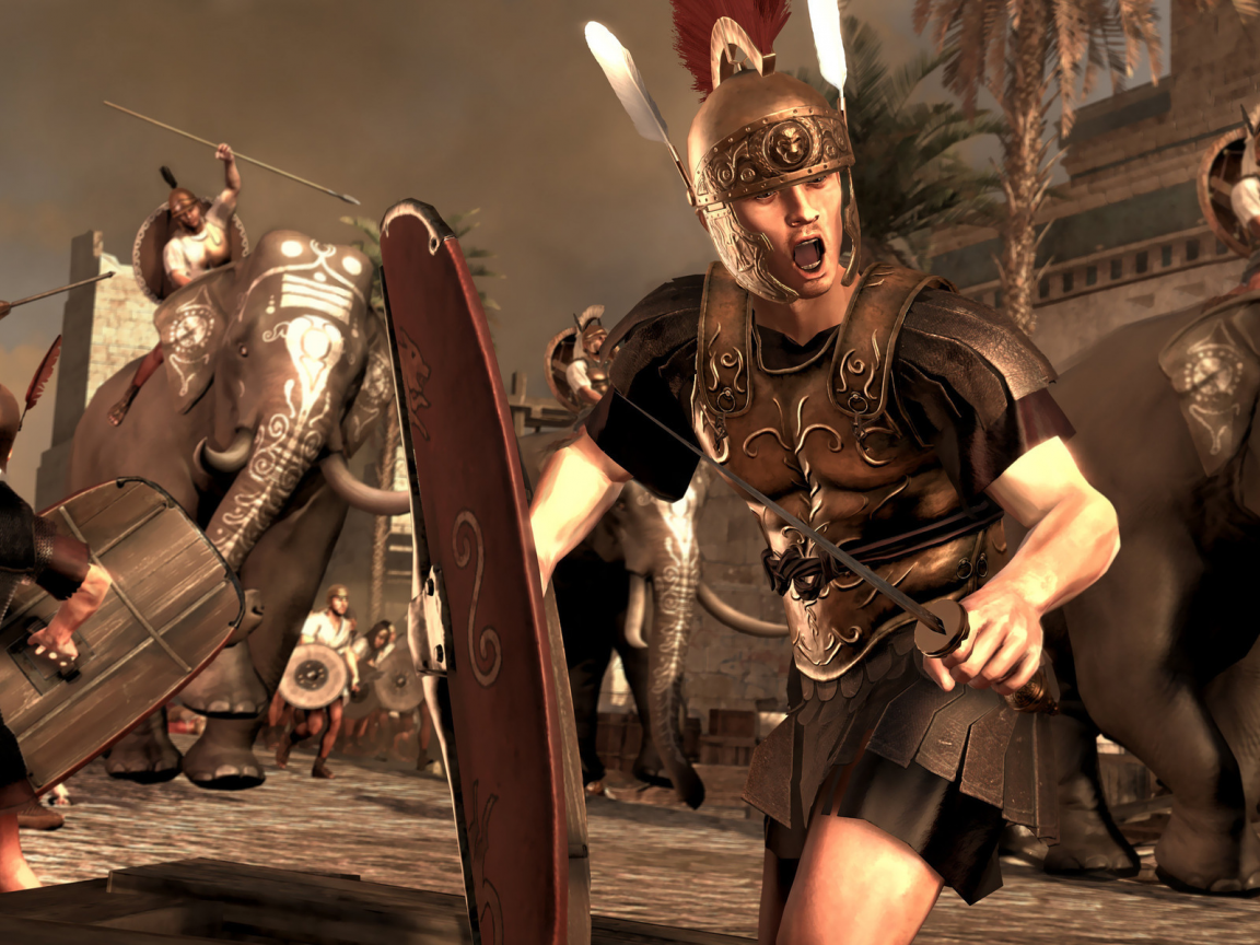 Rome II Total War, римляне, карфагеняне, доспехи, бой, слоны